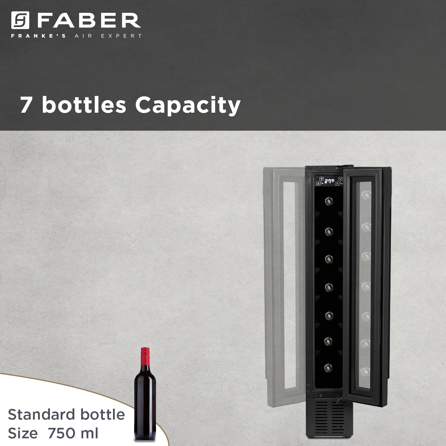 FABER FWC JCF 20 Built in Wine chiller (Black, 7 Bottles)