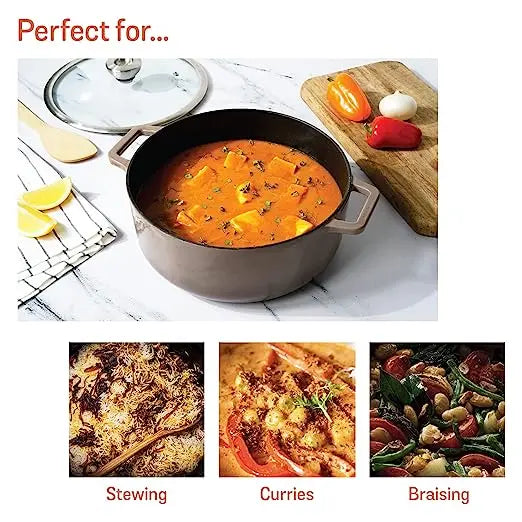 Meyer Enamel Cast Iron Sauteuse (Dutch Oven Induction Base) 48604 26cm Grey
