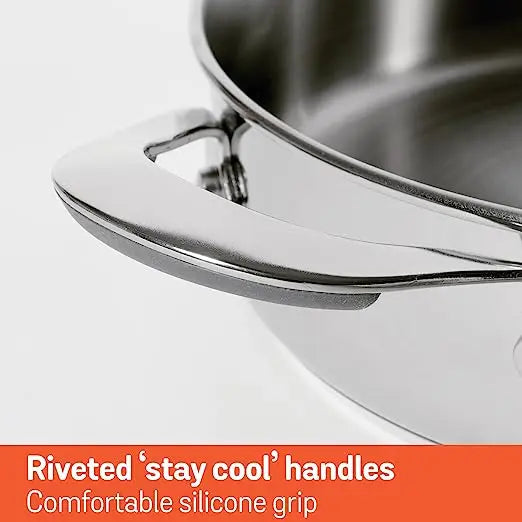 Meyer Select Stainless Steel Covered Sauteuse Gas and Induction Base 70649 20cm Silver