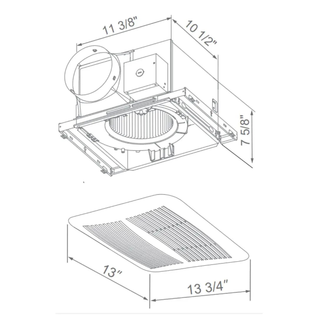Astberg Heavy Duty Ceiling Mounted Exhaust Metal ASE 1501 (150mm/6) (260CMH) /Ceiling Exhaust/Cassette Exhaust/Grill Exhaust
