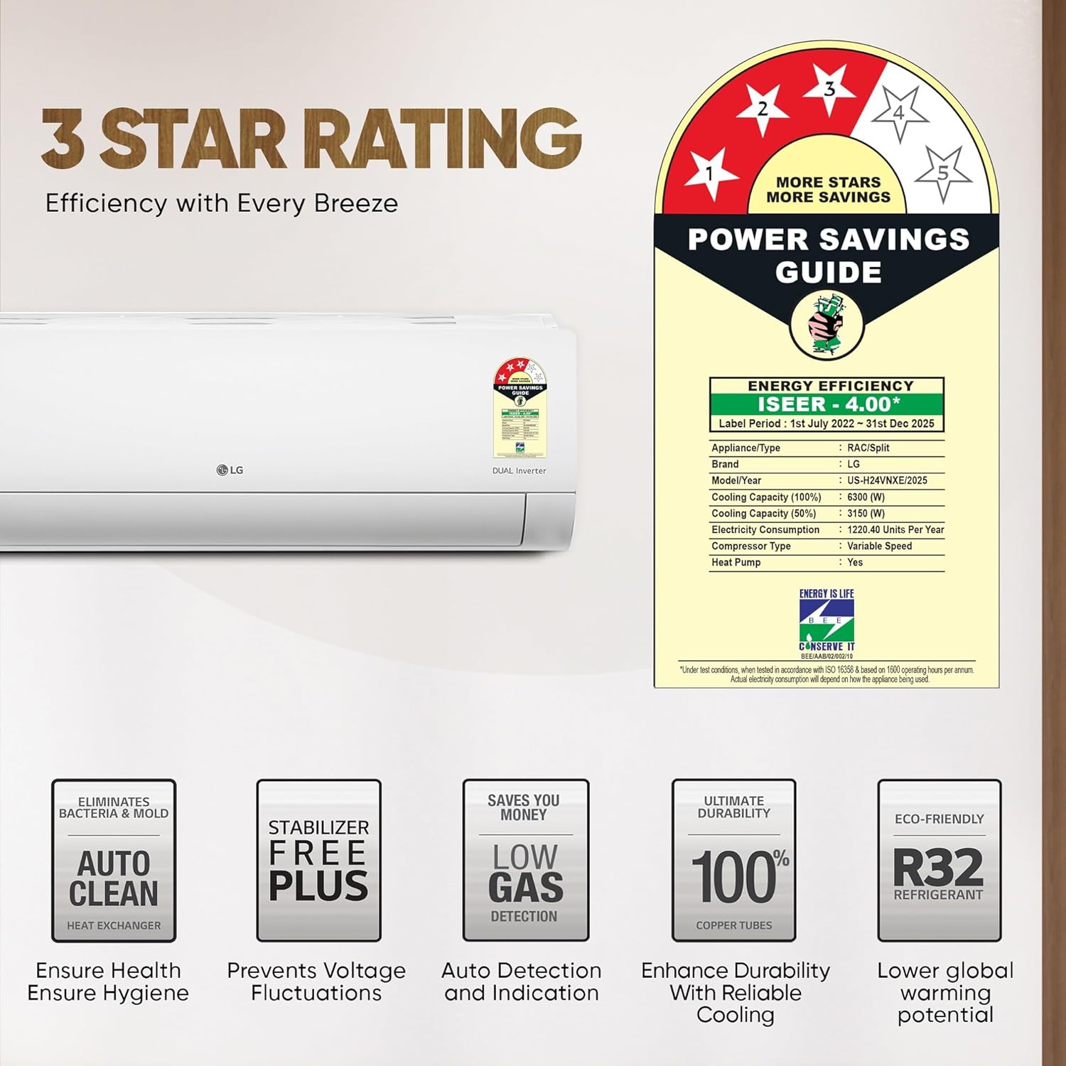 LG 2T 3S Hot & Cold, DUAL Inverter Split AC (Copper, Convertible 5-in-1, VIRAAT, 4 Way Swing, HD Filter with Anti-Virus)
