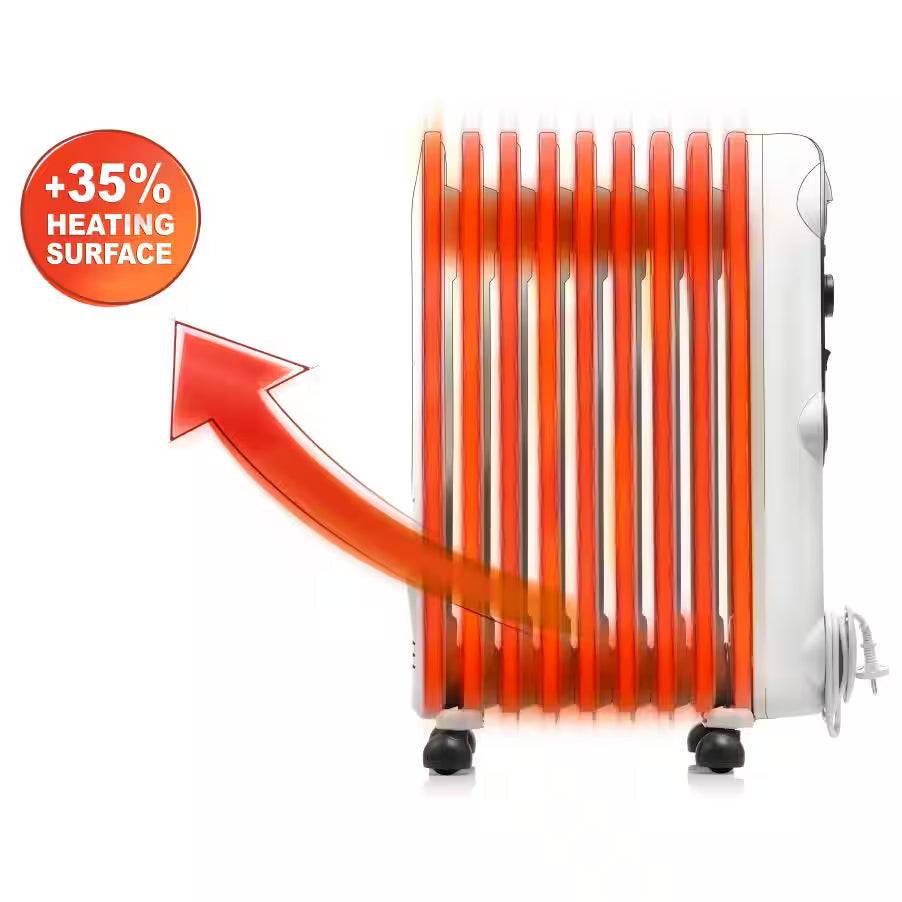 DELONGHI OIL HEATER 9 FIN-DL TRRS0920 Ofr (White, 2000 watts)