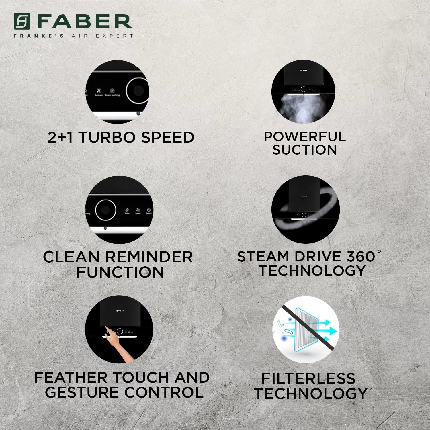 Faber 90cm 1500 m³/hr ThunderBolt Chimney |Steam Clean Technology |Powerful Turbo Speed |SS Oil Collector |Silent Hood (52dB)|5Yrs Product,12Yrs Motor Warranty by Faber|Hood ThunderBolt FL SW SC BK 90