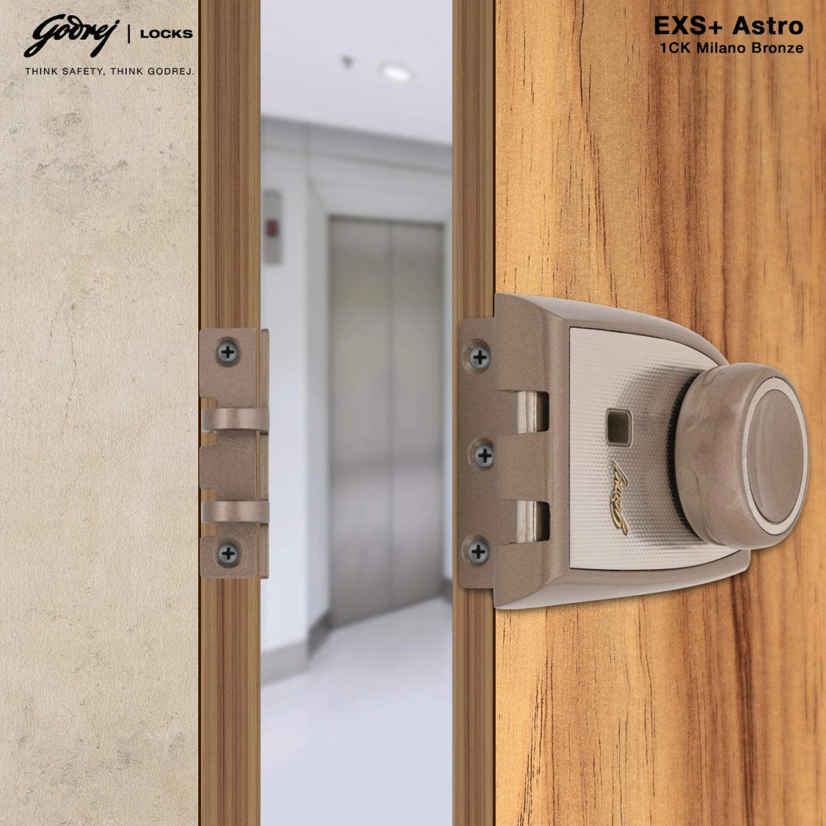 Godrej Door Lock Astro 1CK Milano Bronze 3399