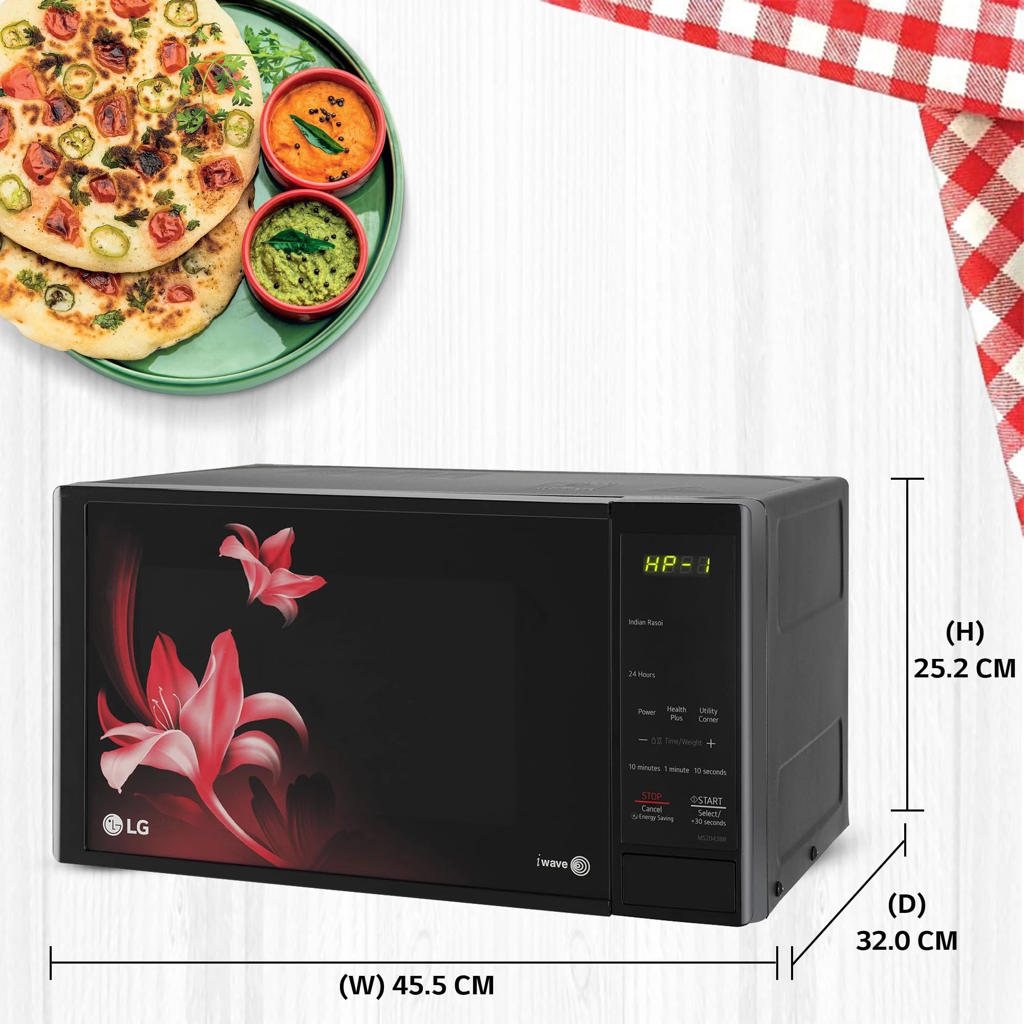 LG 20 L Solo Microwave Oven (MS2043BR, Black, With i-wave Technology & Anti-Bacterial Cavity) - 2023 Model