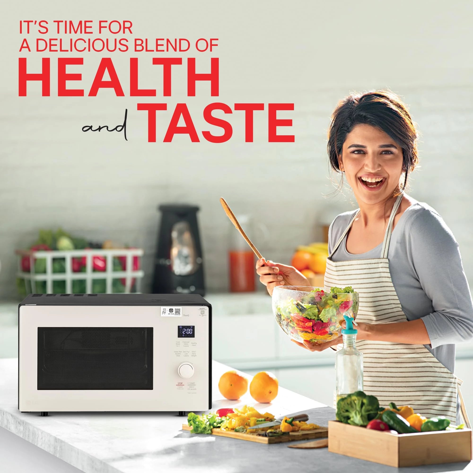 LG 28 L Scan-To-Cook Wi-Fi Enabled Charcoal Convection Microwave Oven (MJEN286UBW, Black, Beige Door, 301 Auto Cook Menu, Bar-be-queing at home, 30 Heart Healthy Recipes, Diet Fry & Multicook Tawa)