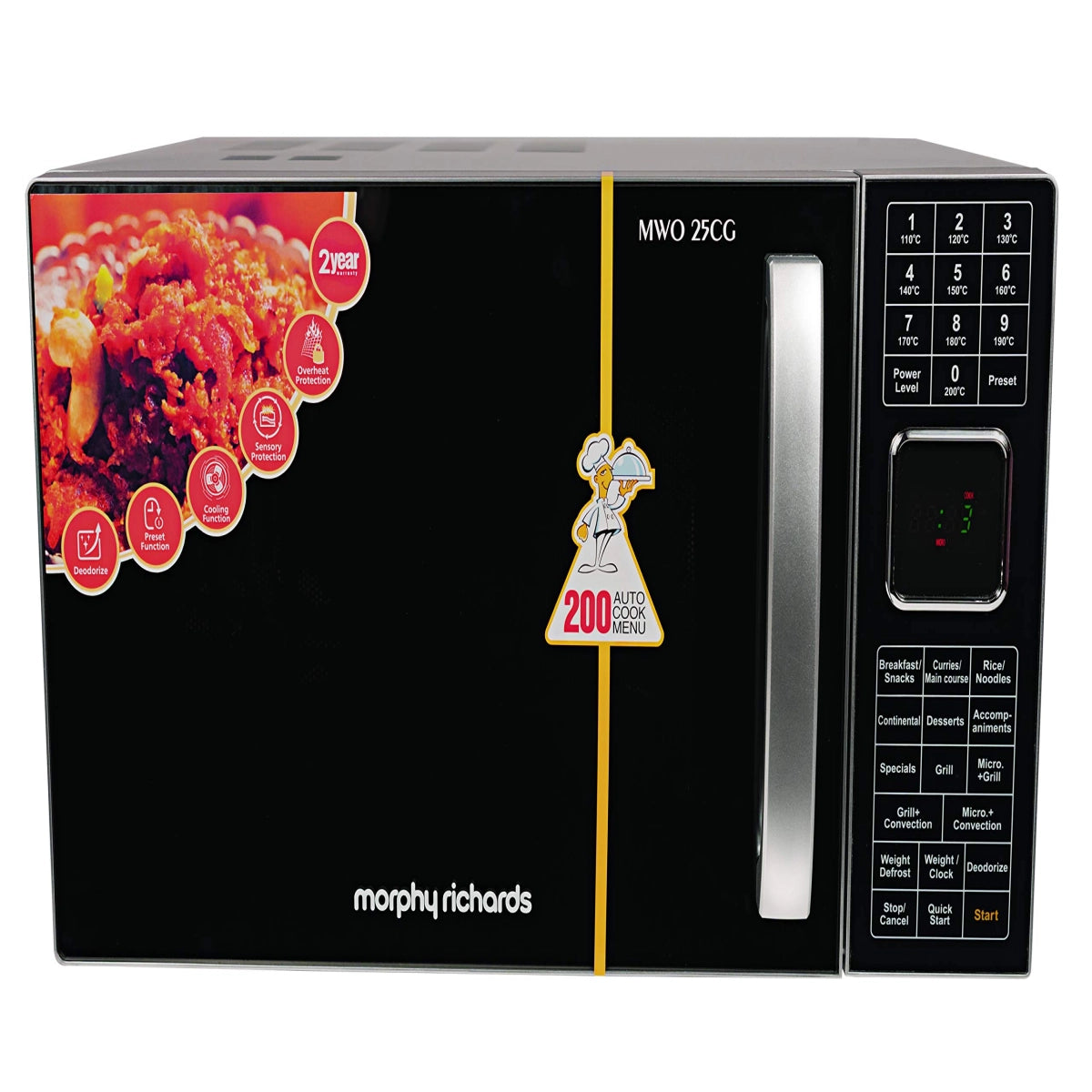 Morphy Richards 25 L Convection Microwave Oven (25 CG with 200 ACM, Silver)