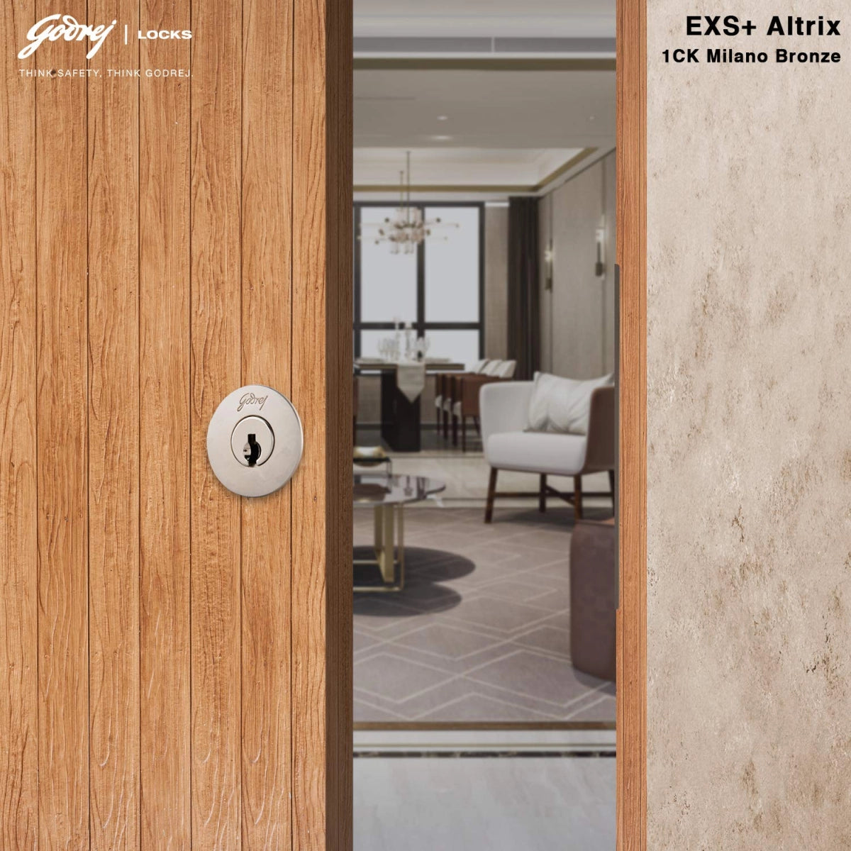Godrej Door locks Altrix 1CK Deadbolt Milano Bronze 3232