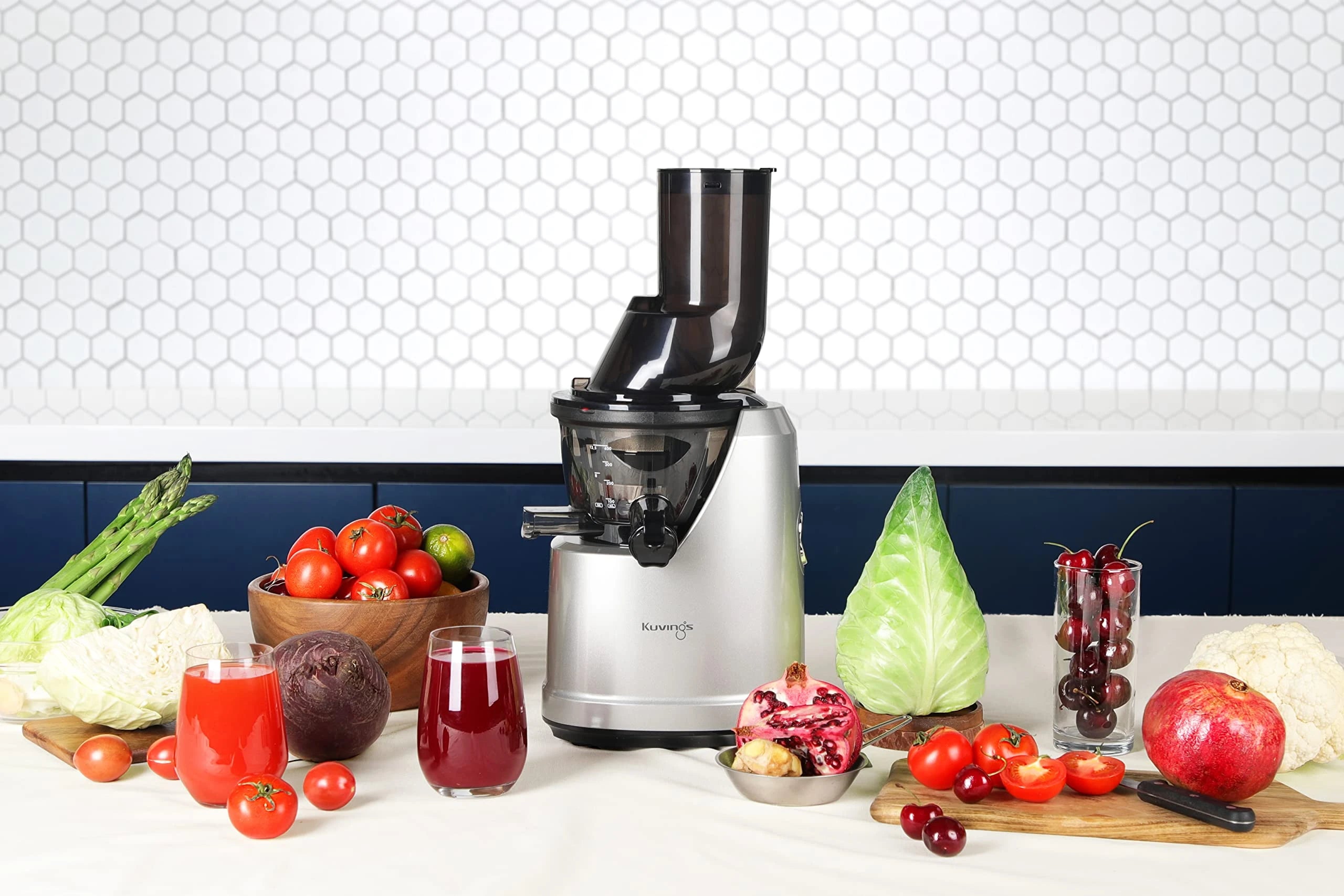 Kuvings B1700 Dark Silver Professional Cold Press Whole Slow Juicer, Patented JMCS Technology for 10% More Juice, All-in-1 Fruit & Vegetable Juicer,12 Years warranty,Home Service Across India (Dark Si