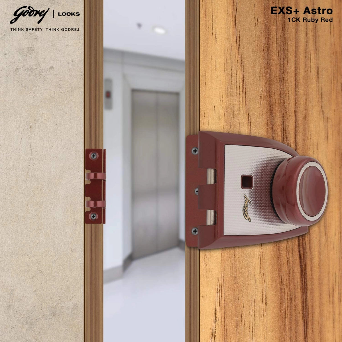 godrej Door Lock Astro 1CK Ruby Red 3397