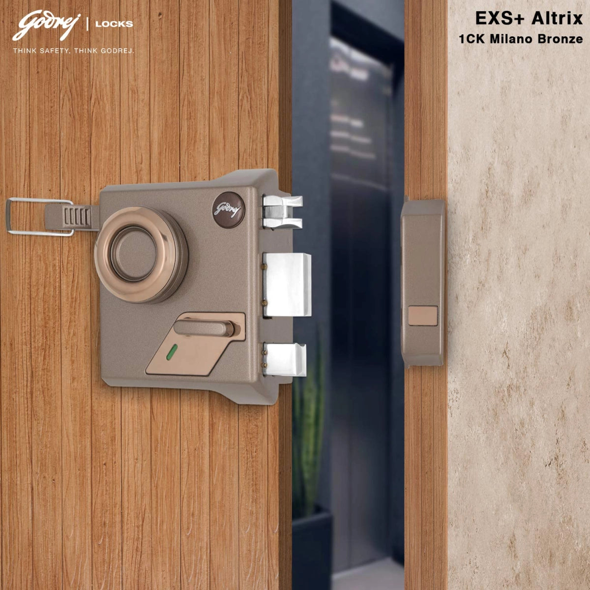 Godrej Door locks Altrix 1CK Deadbolt Milano Bronze 3232