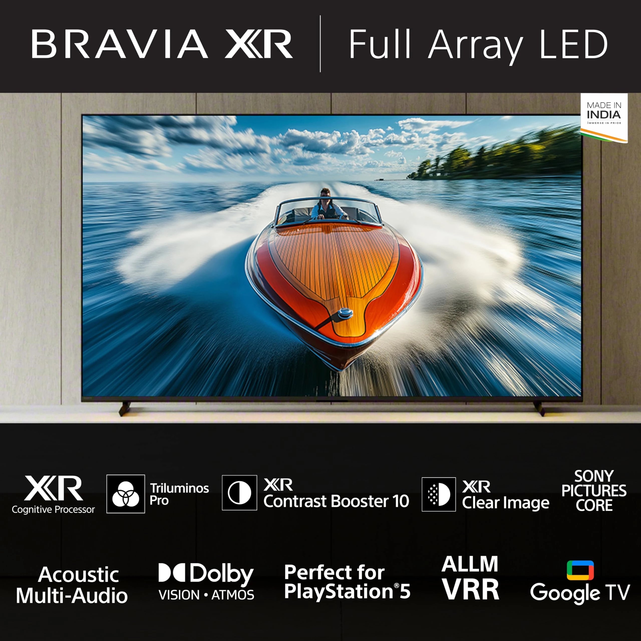 Sony Bravia 139 cm (55 inches) XR Series 4K Ultra HD Smart Full Array LED Google TV XR-55X90L (Black)