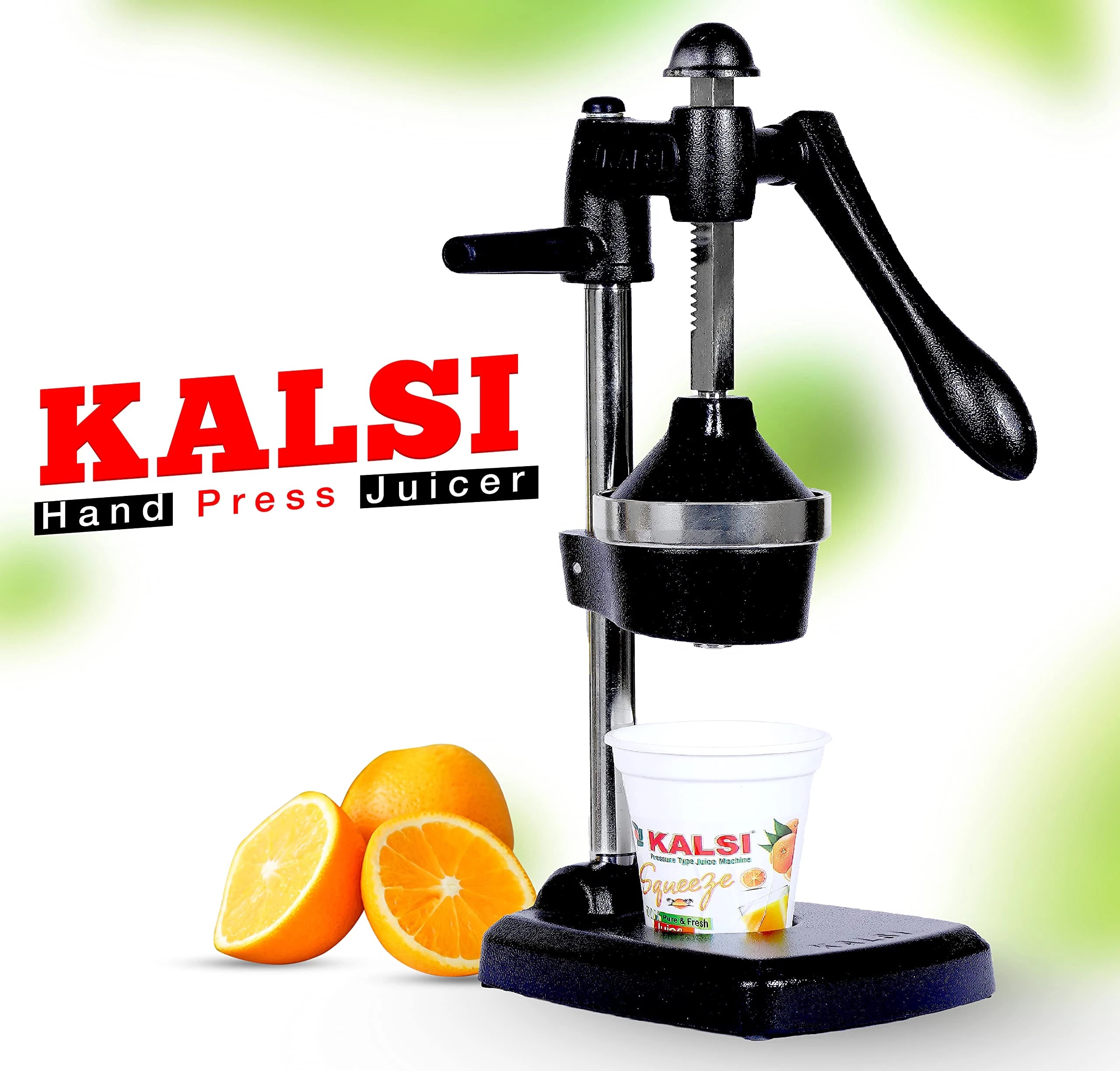 Kalsi-products CE Certified Hand Press Juicer with Food Grade Pressure Cup | Hand Press Citrus Fruit Juicer Machine | Squeezer for Fruits & Vegetables