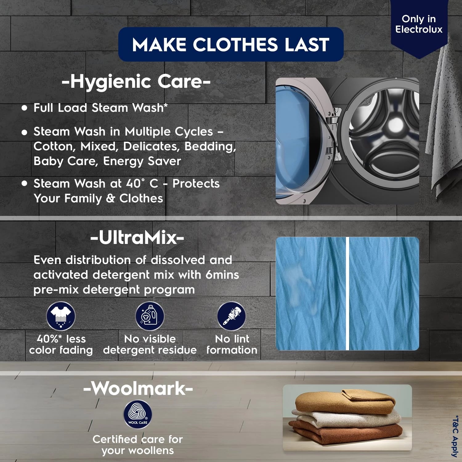 Electrolux 9kg 5 Star Fully Automatic Front Load Washing Machine with UltraMix, Full Load Vapour Wash for Sustainable Clothing, Hygienic Care, EcoInverter, Dark Silver, UltimateCare 500, EWF9024R5SB