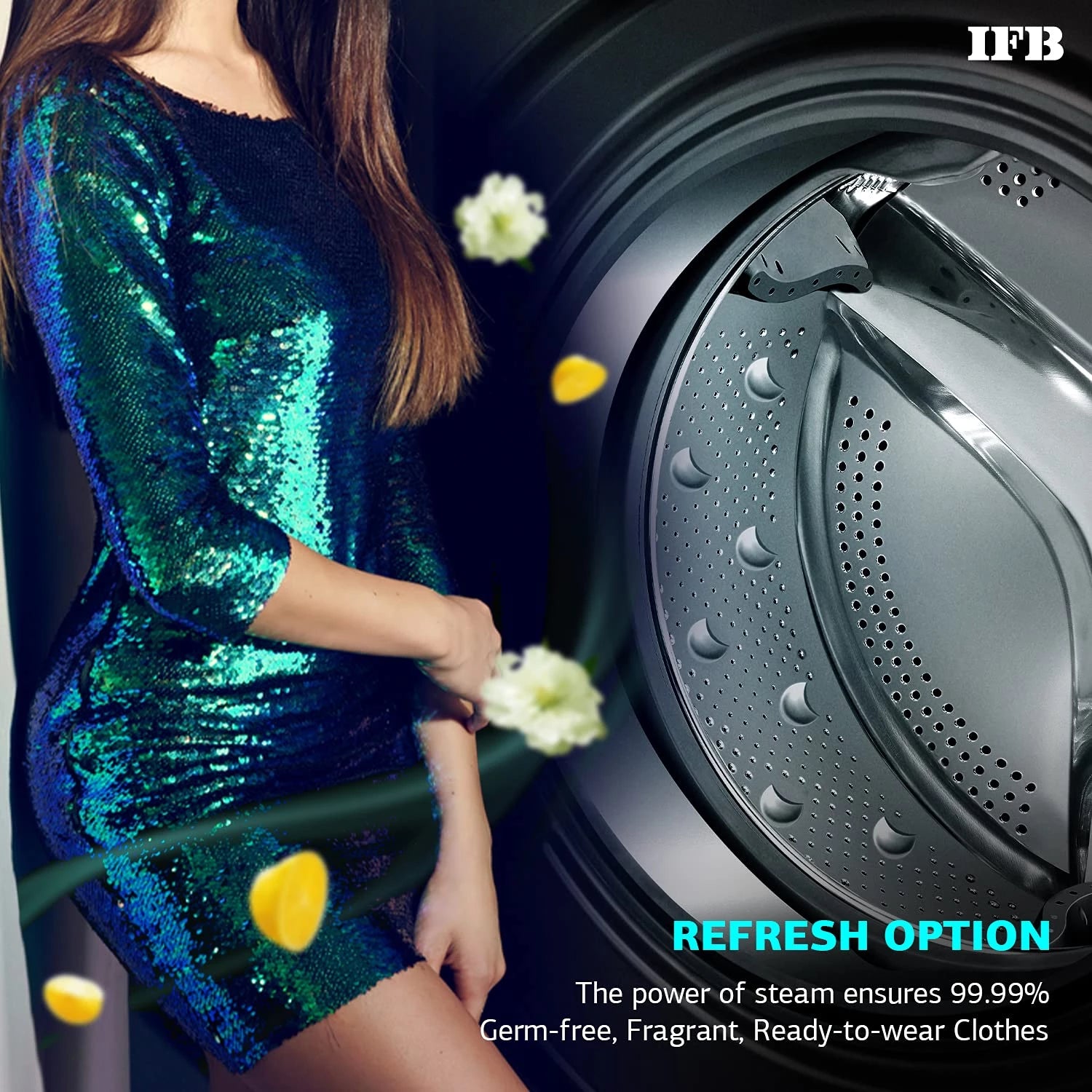 IFB Laundrimagic Front Load Washer Dryer 8.5/6.5/2.5 Kg Inverter (Executive ZXS, Silver)