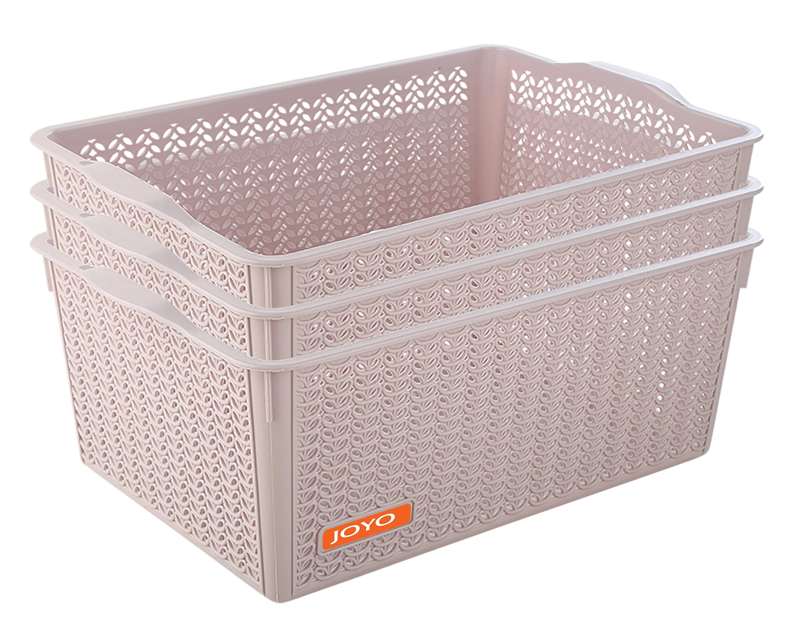 Joyo Petal Braided Texture File Tray A4 Size (37.5x25x14.5 cm, Biege) (3Pk)