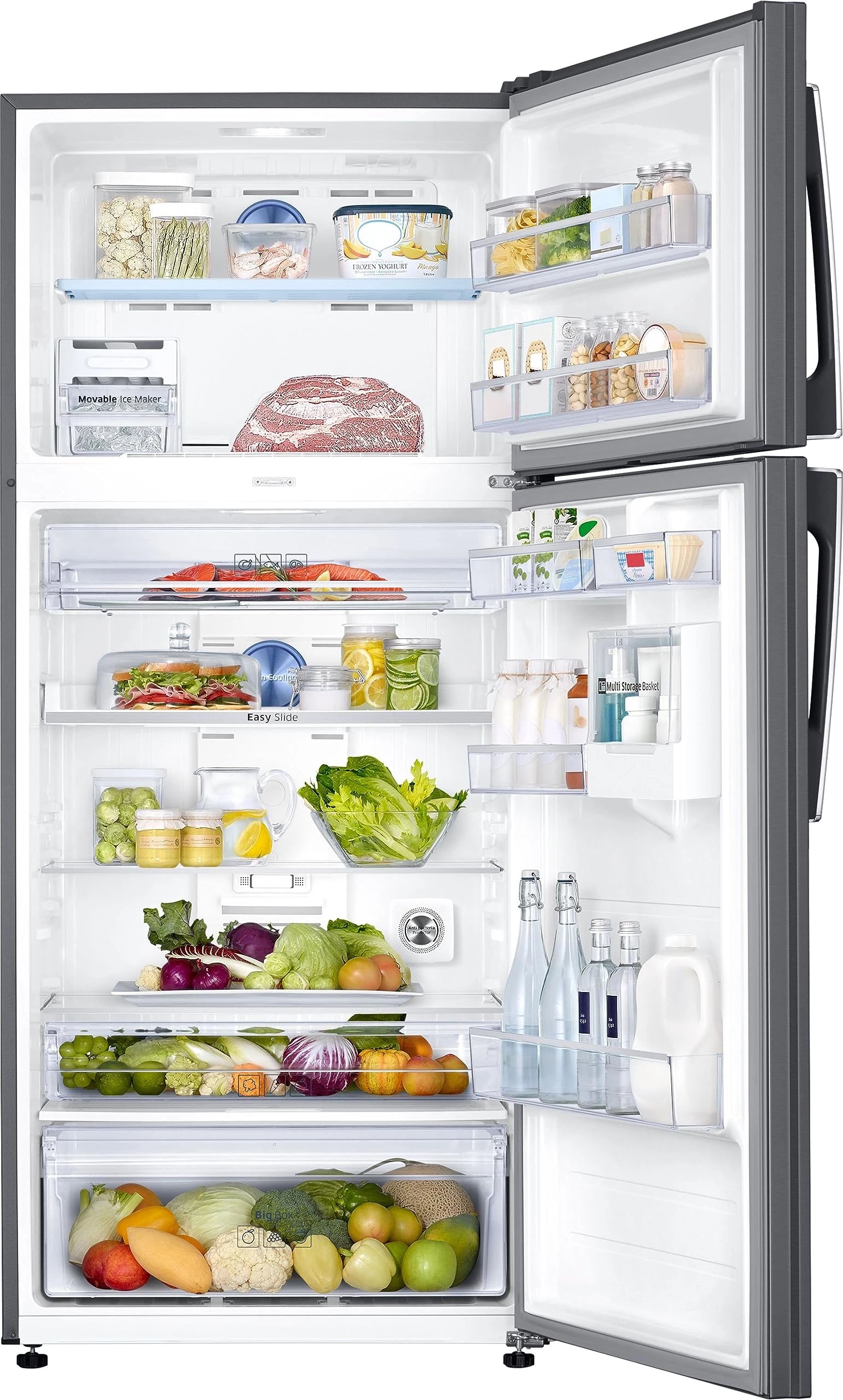 Samsung 530 L, 1 Star, Optimal Fresh+, Digital Inverter, Frost Free Double Door Refrigerator (RT56C637SSL/TL, Silver, Real Stainless)