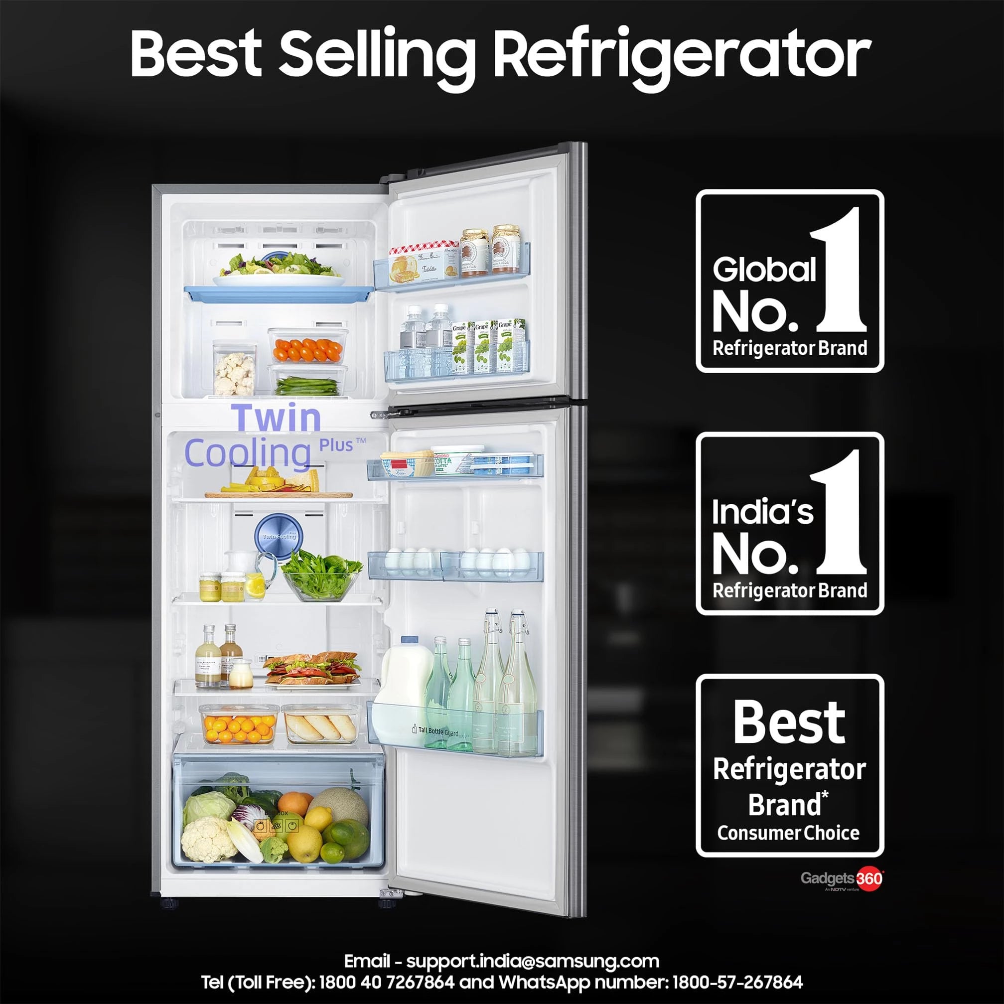 Samsung 322 L, 3 Star, Convertible 5-in-1 Digital Inverter with Display Frost Free Double Door Refrigerator (RT37C4523S8/HL, Silver, Elegant Inox)
