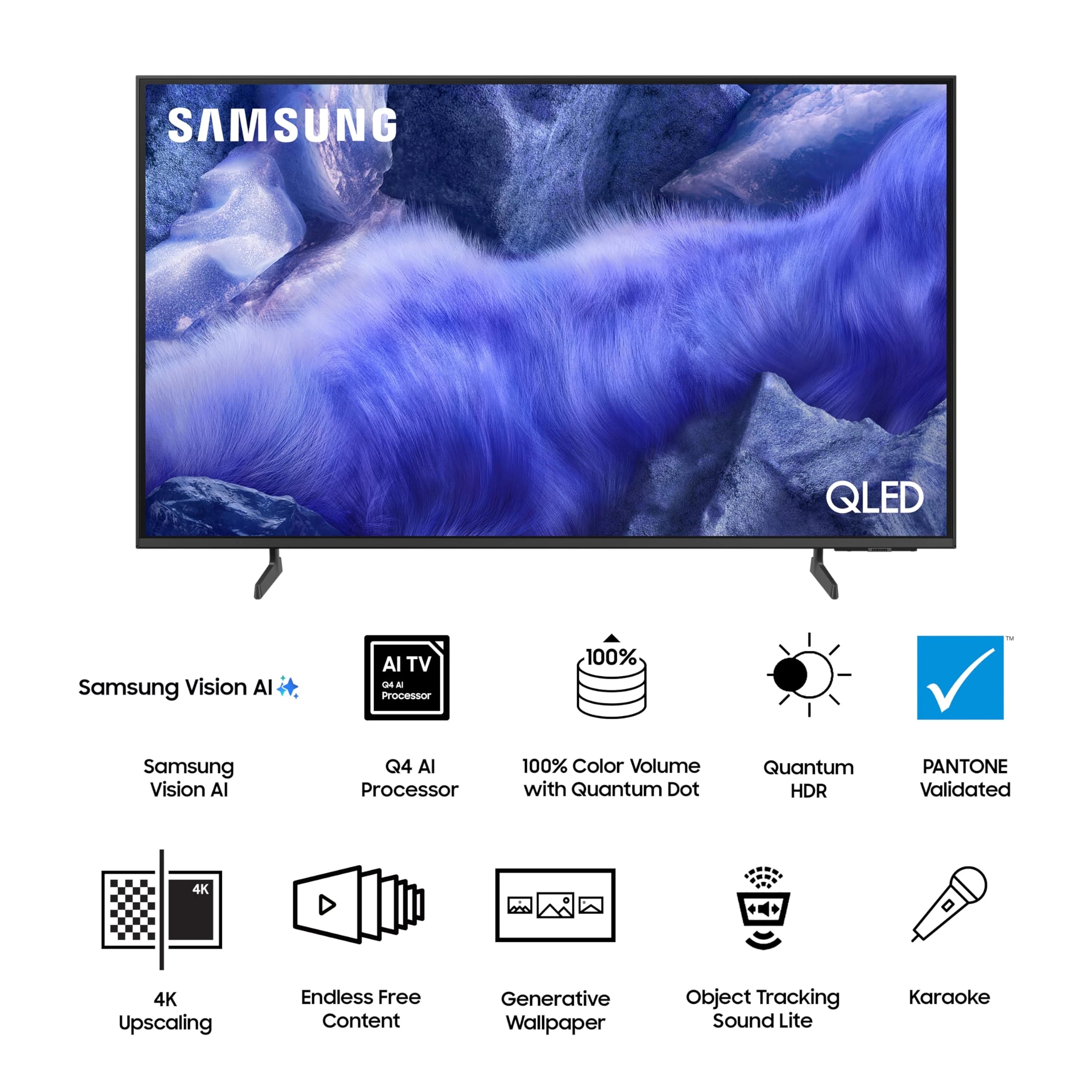 Samsung 108 cm (43 inches) Vision AI 4K Ultra HD Smart QLED TV QA43QEF1AULXL