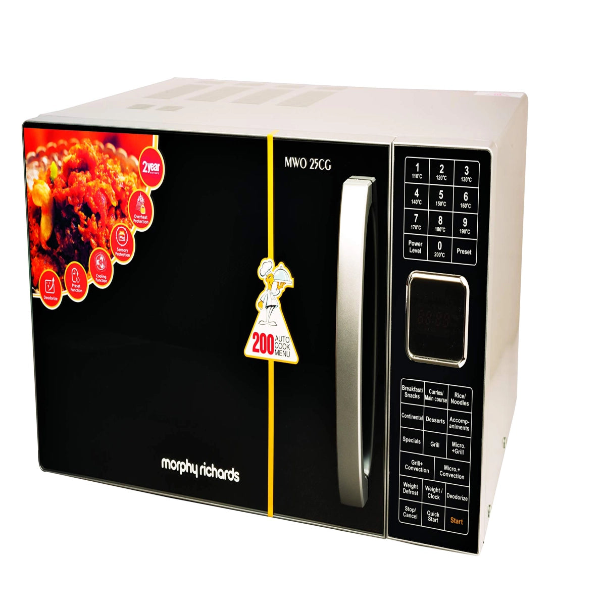 Morphy Richards 25 L Convection Microwave Oven (25 CG with 200 ACM, Silver)