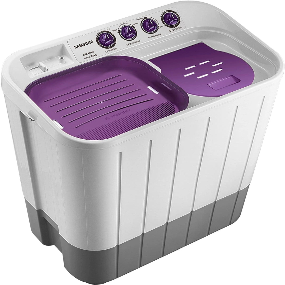 Samsung WT705QPNDMPXTL Semi-automatic Washing Machine (7.0 kg, Grey and Purple)