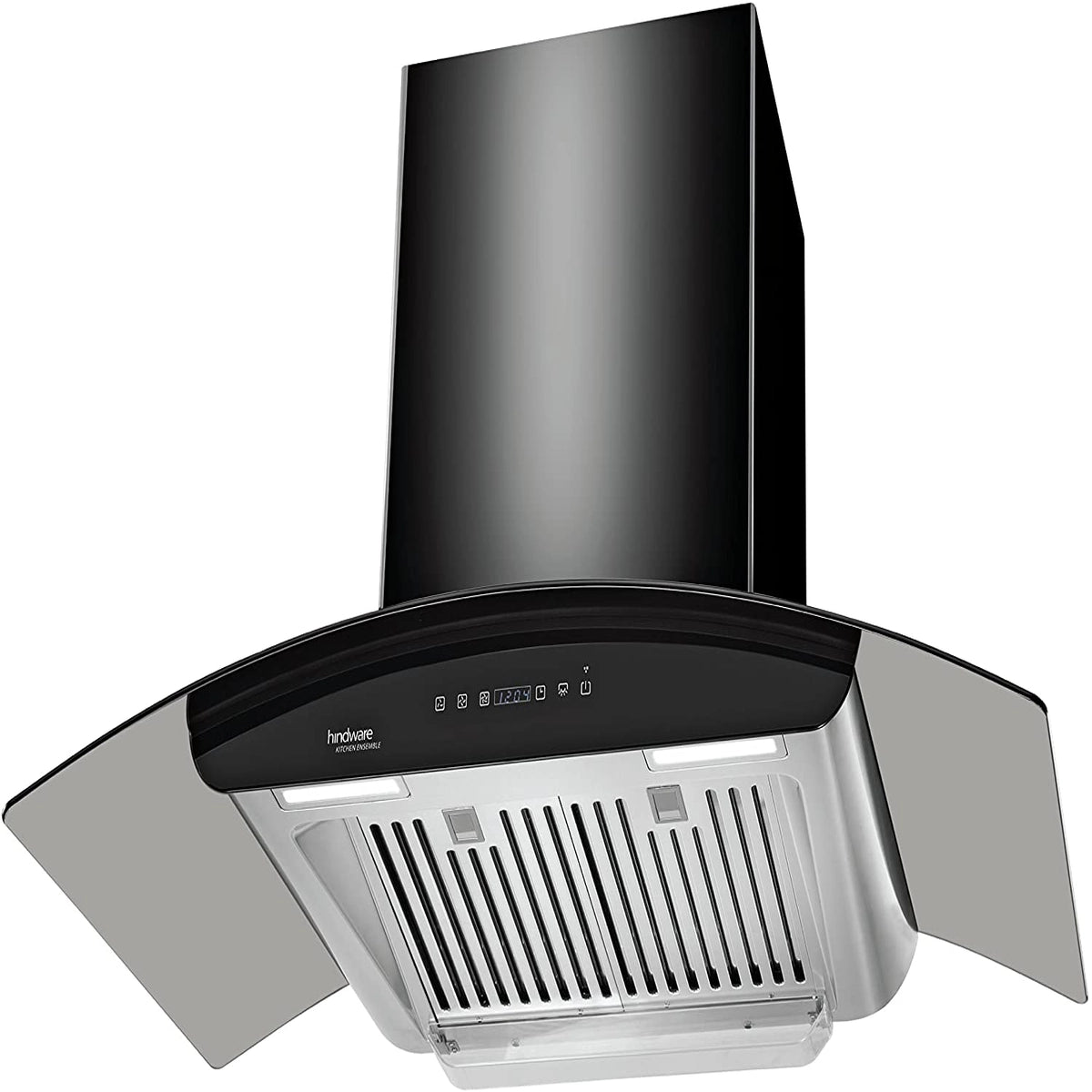 Hindware Wall Mounted Auto Clean 90 cm 1200 m3/h Black Chimney ( TREVO BLK 90 )