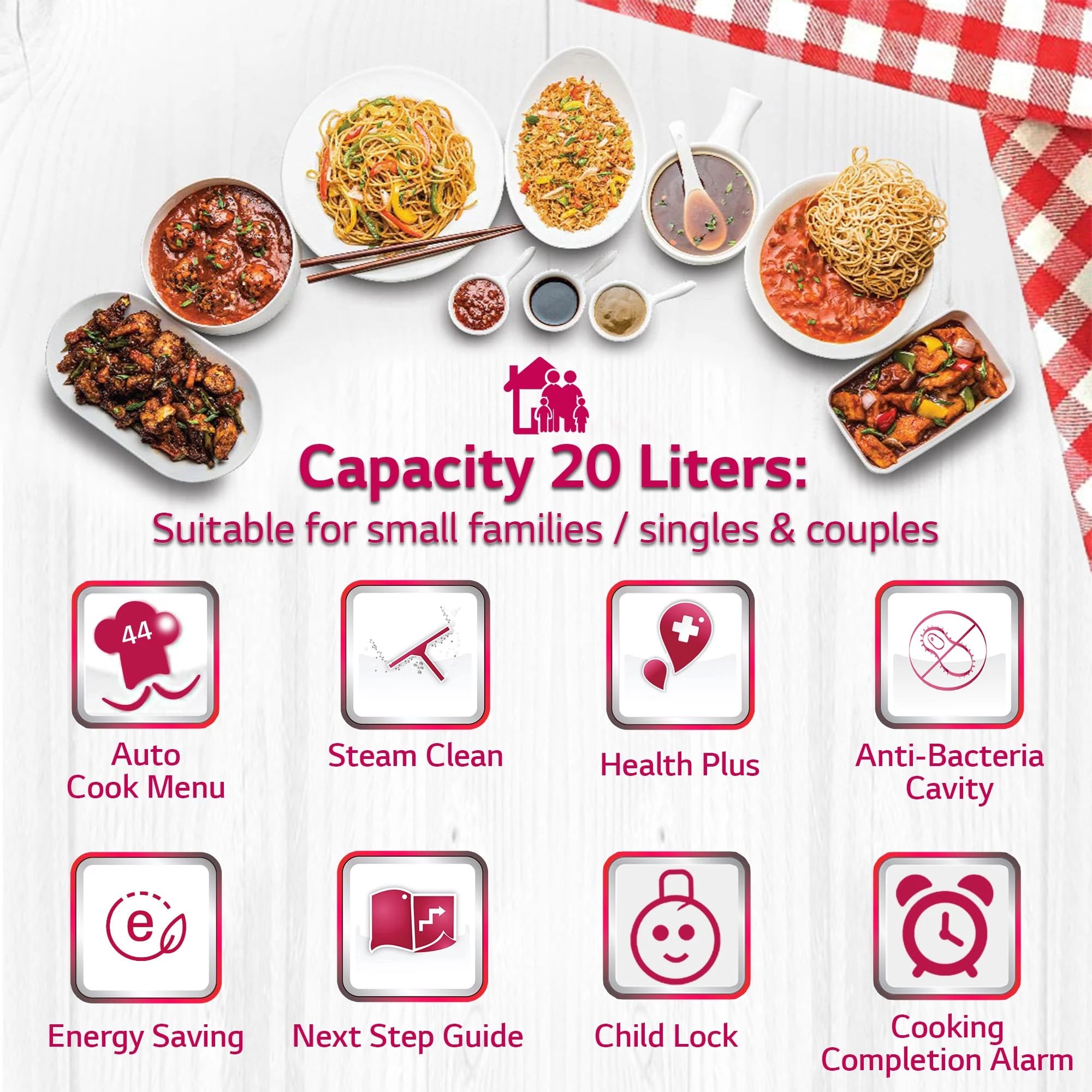 LG 20 L Solo Microwave Oven (MS2043BR, Black, With i-wave Technology & Anti-Bacterial Cavity) - 2023 Model