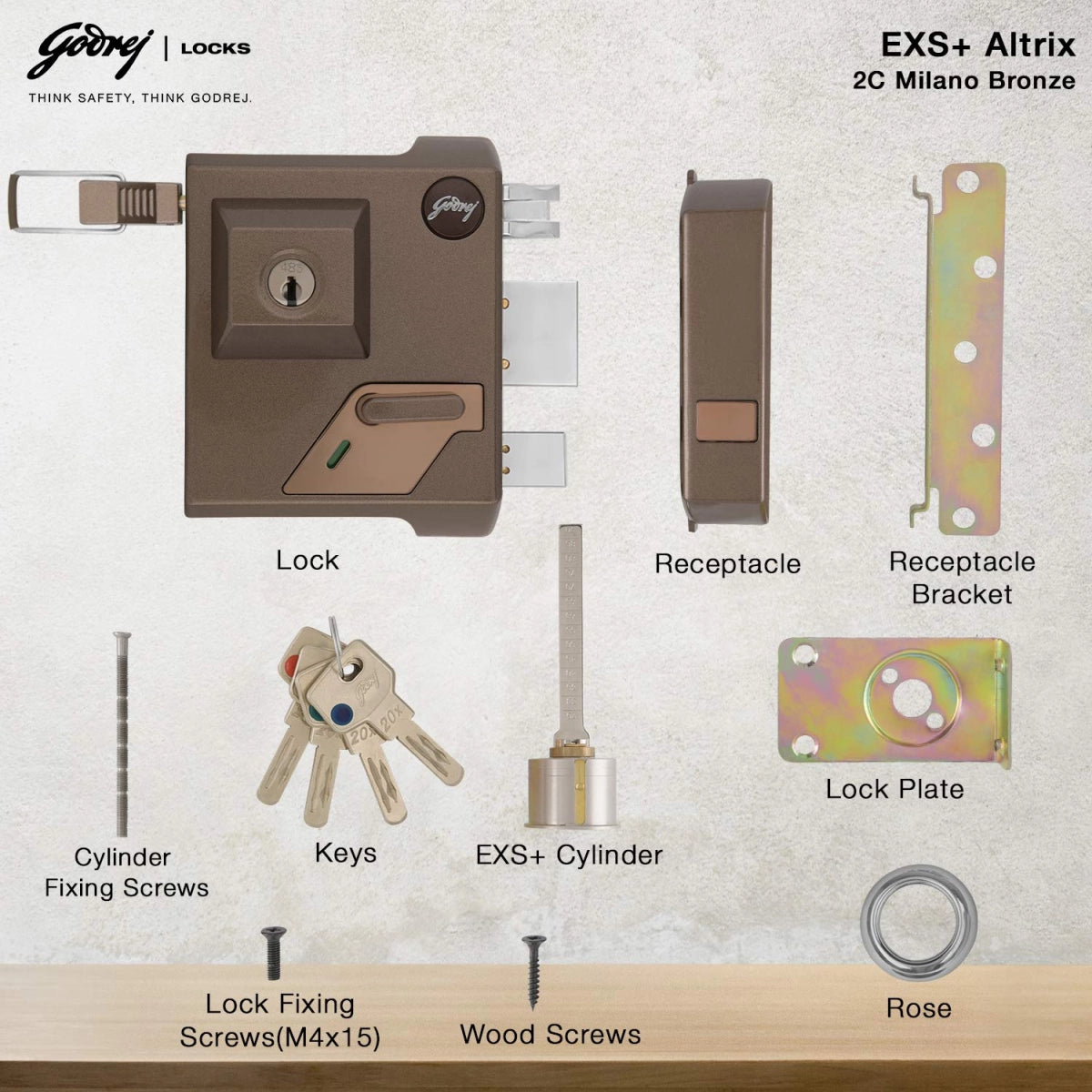Godrej Door locks Altrix 2C Milano Bronze 3233