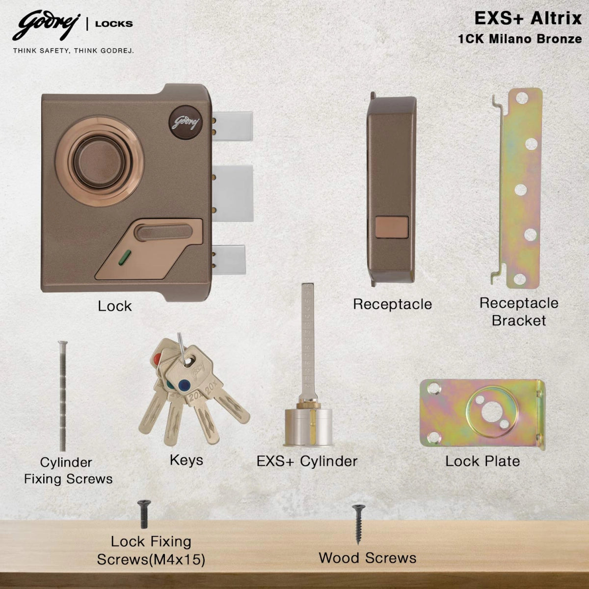 Godrej Door Lock Altrix 1CK Milano Bronze 3231