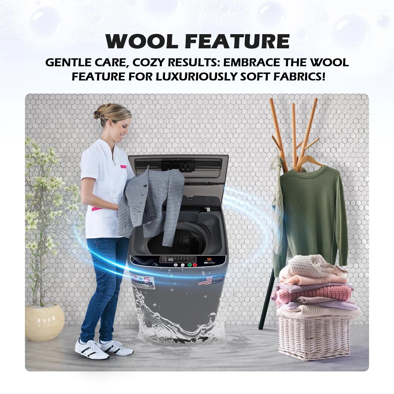 White Westinghouse 7kg Top Load Washing Machine HDT7000S/GREY/2023