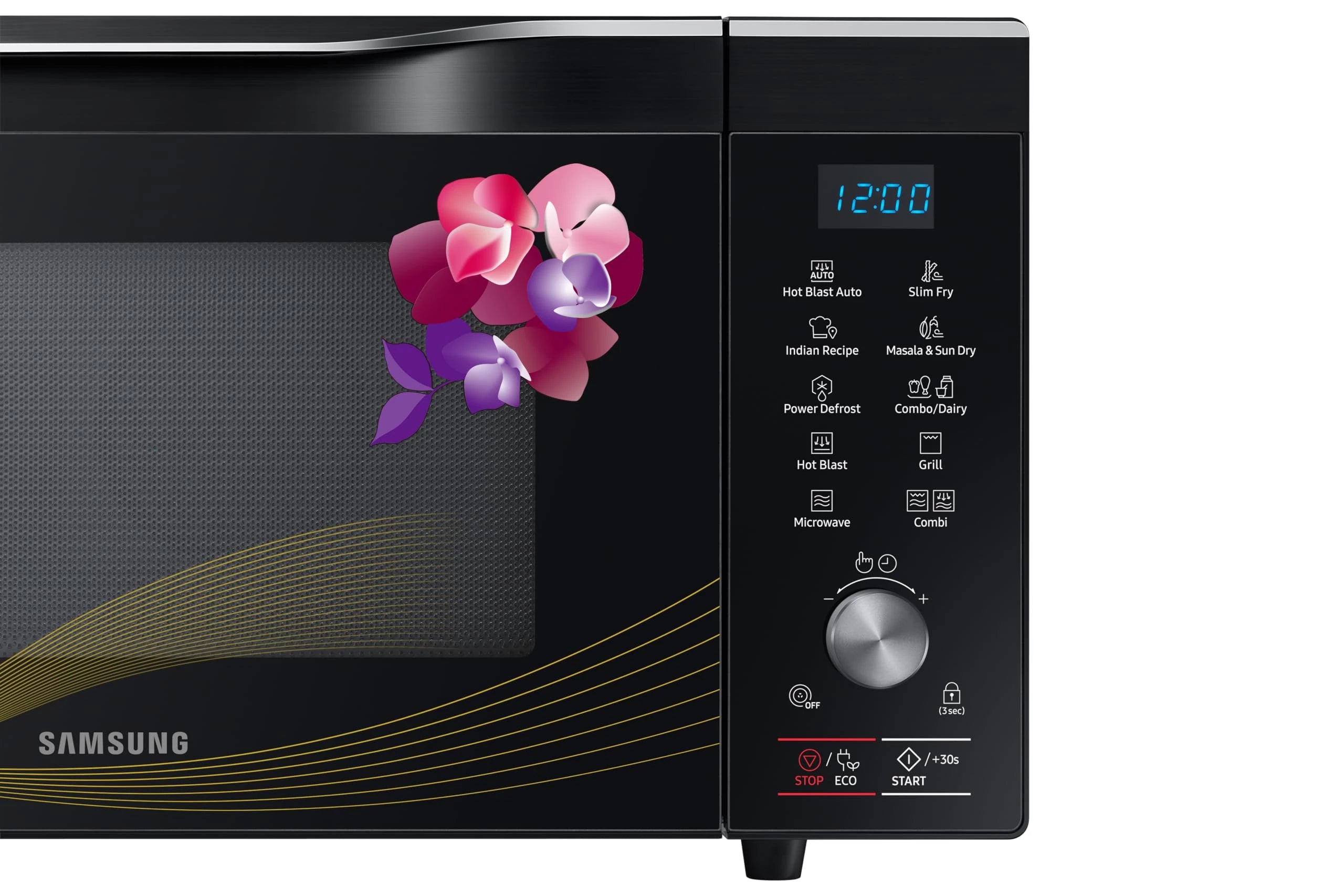 Samsung 32L Convection Microwave Oven (MC32K7056CH/TL, Black & Pattern, 10 Yr warranty)