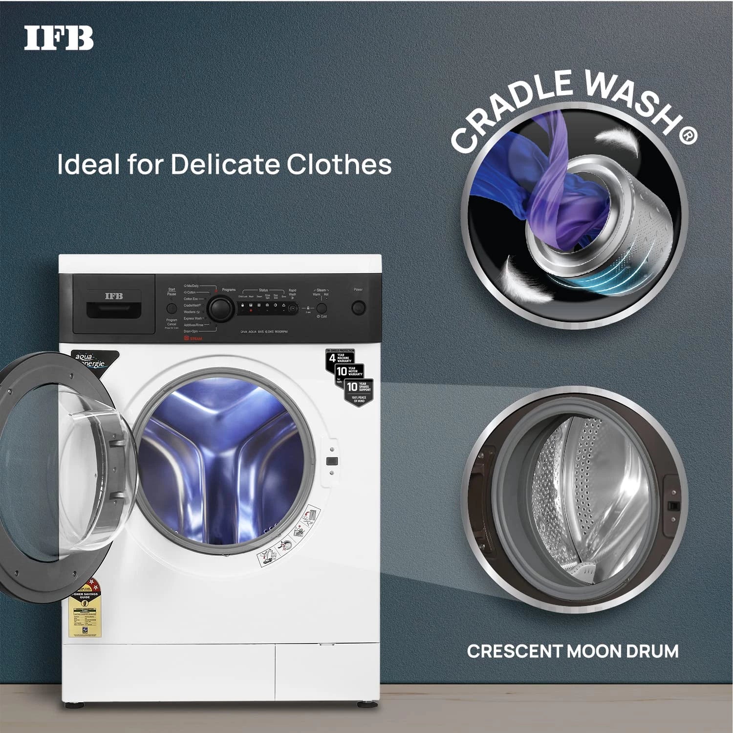 IFB 6 Kg 5 Star Front Load Washing Machine DIVA AQUA BXS 6008, In-built Heater, 2X Power Steam, 4 years Warranty