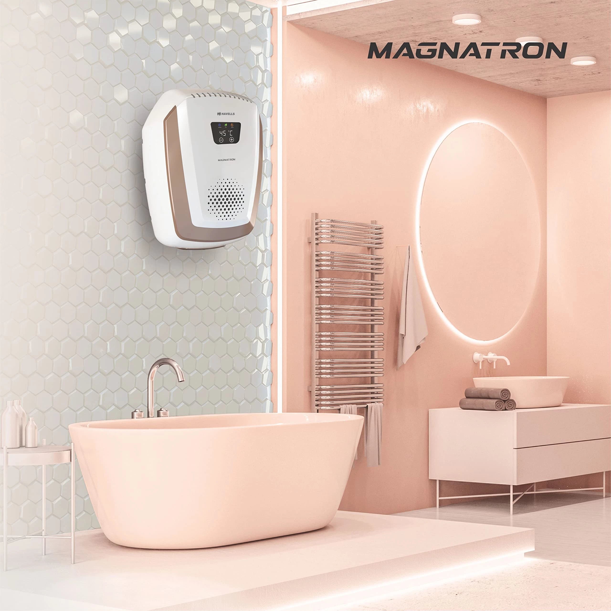 Havells 25L Storage Water Heater (White Champagne Gold), Wall Mounting - NO HEATING ELEMENT, No Scaling