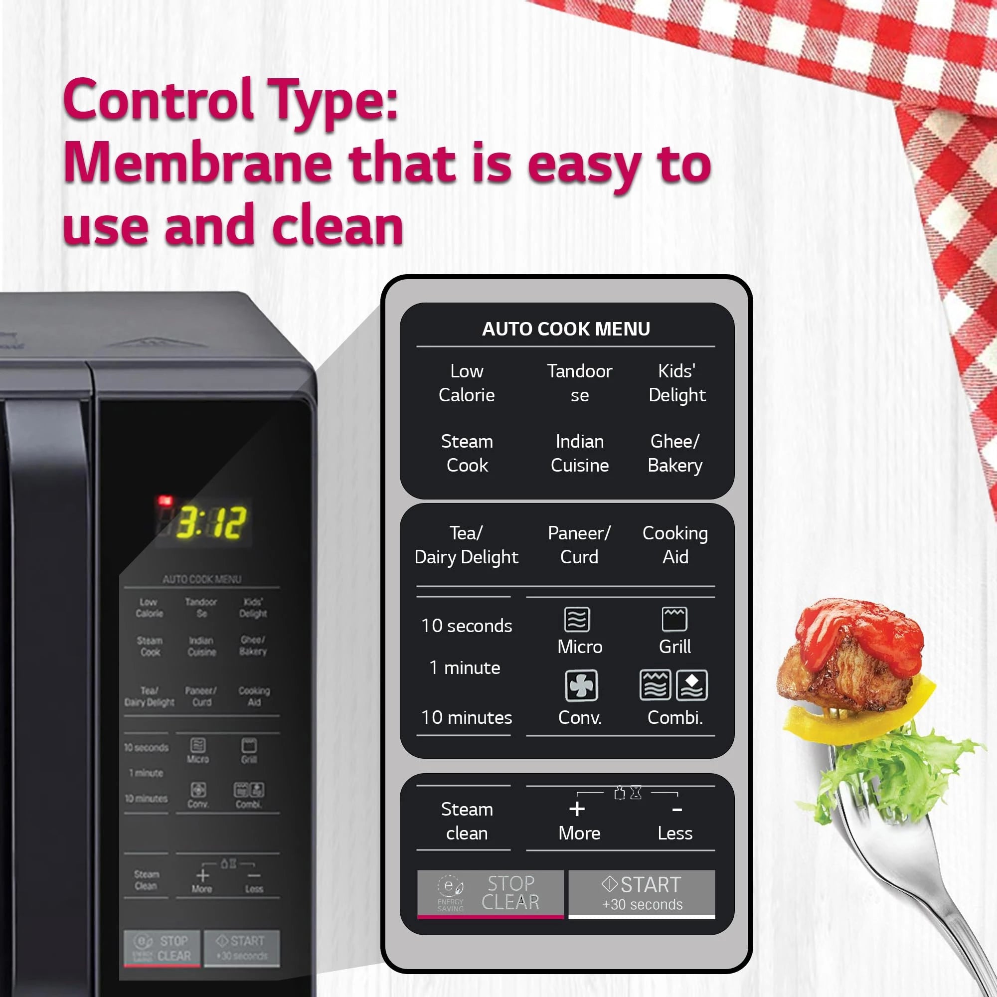 LG 28 L Convection Microwave Oven (MC2846BV, Black, Quartz Heater)