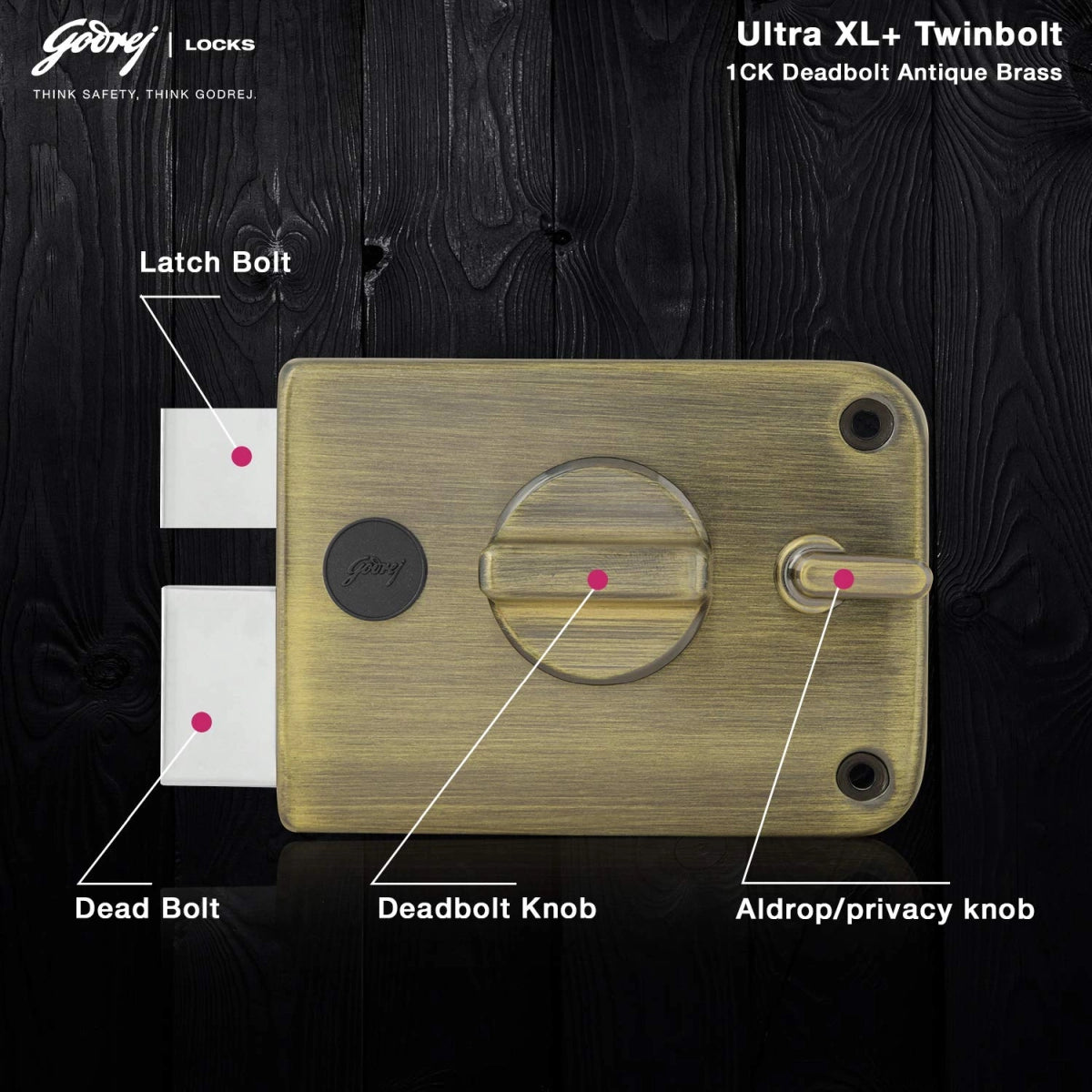 Godrej Ultra XL+ Twinbolt 1CK Antique Brass