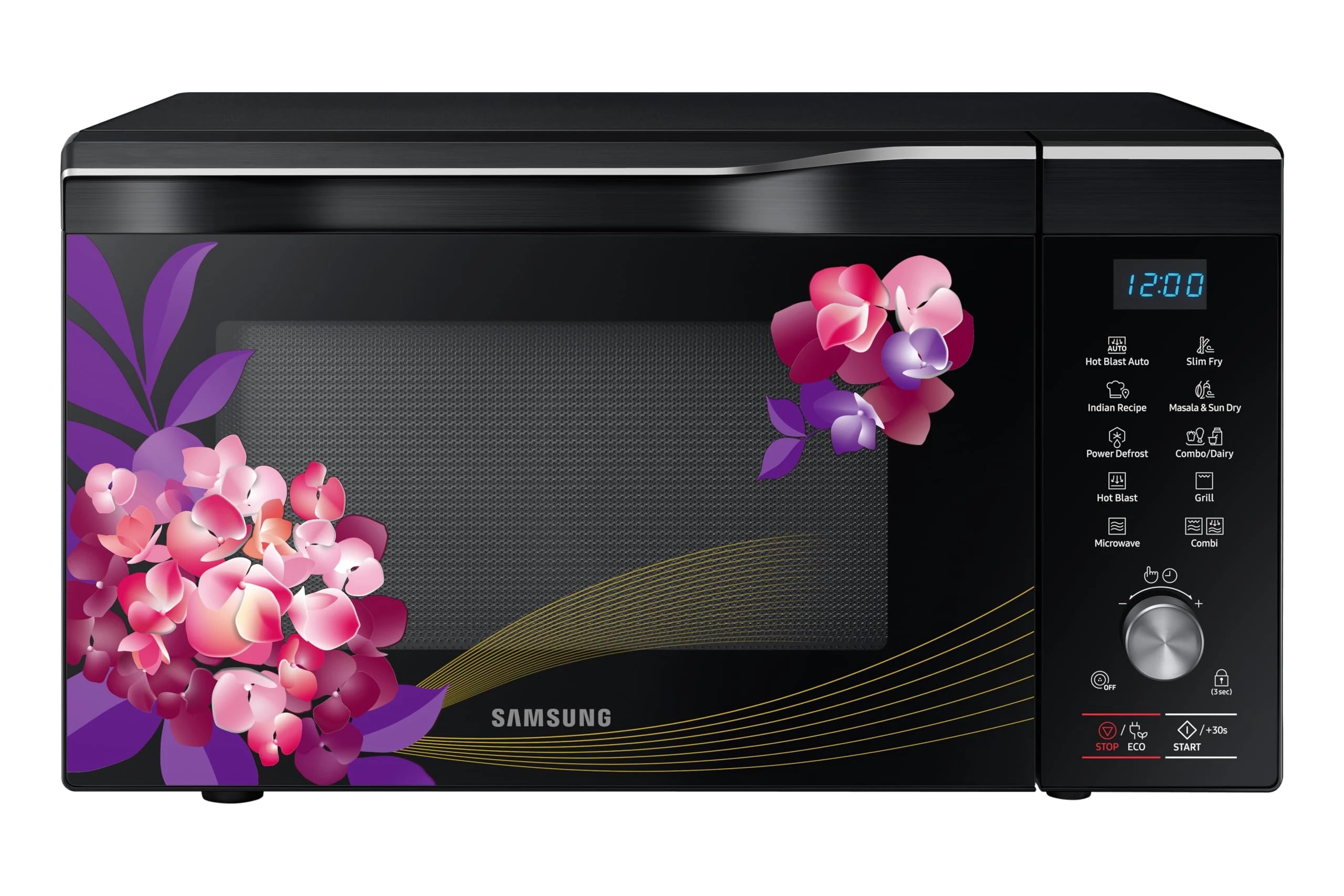 Samsung 32L Convection Microwave Oven (MC32K7056CH/TL, Black & Pattern, 10 Yr warranty)
