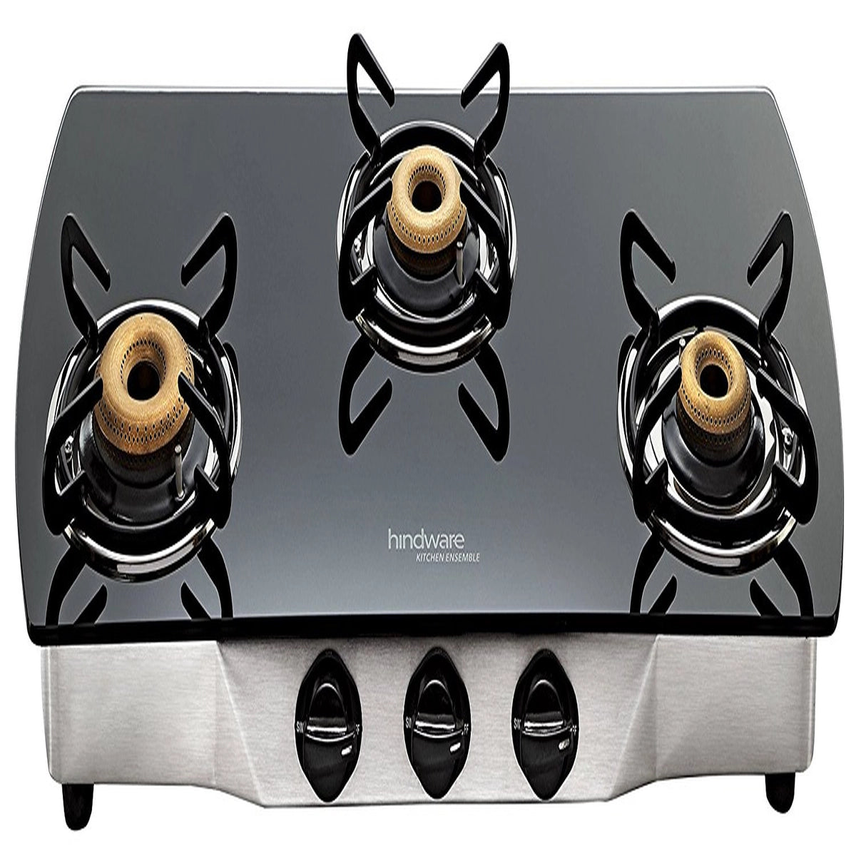 Hindware Primo Plus 3B Stainless Steel 3 Burner Cooktop, Black