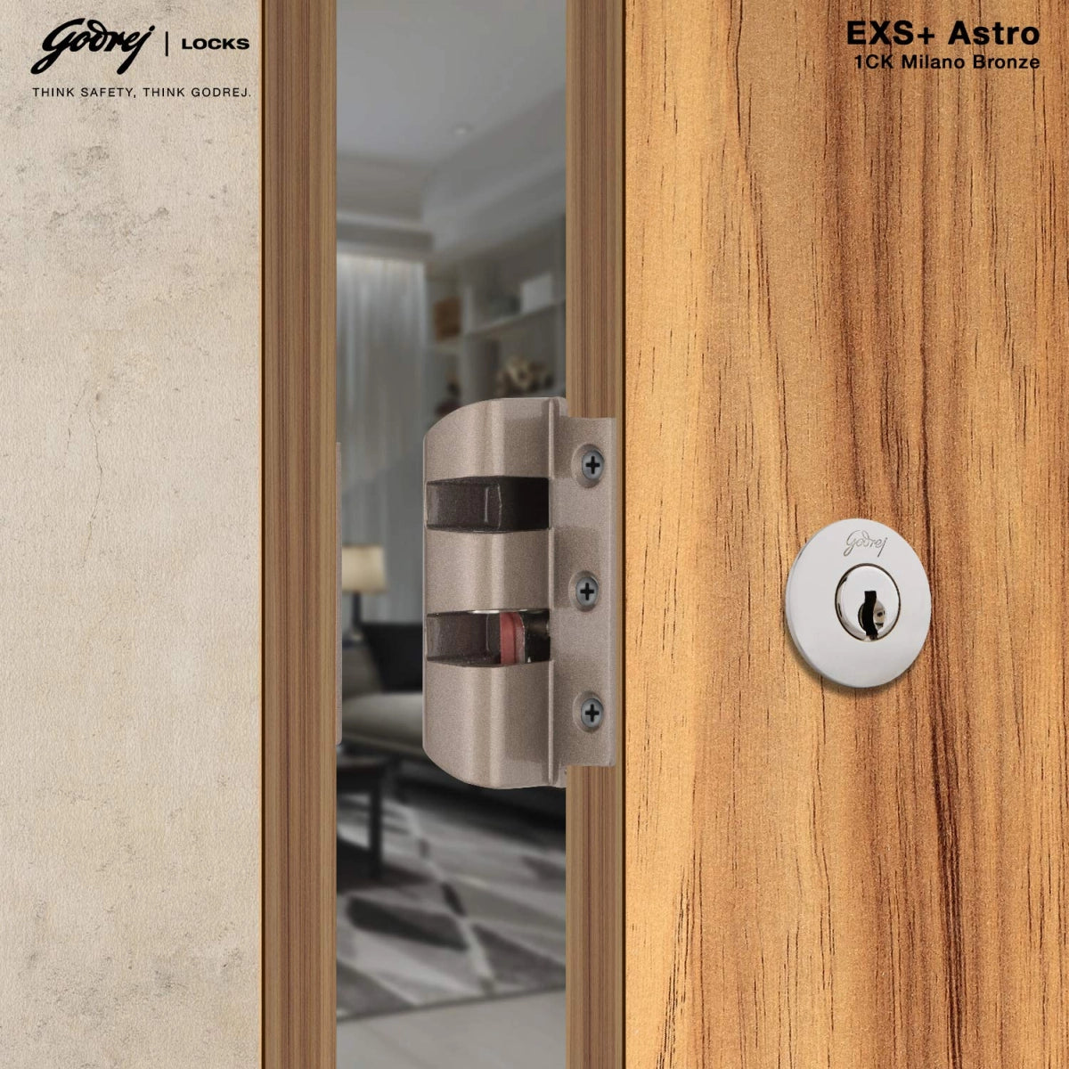 Godrej Door Lock Astro 1CK Milano Bronze 3399