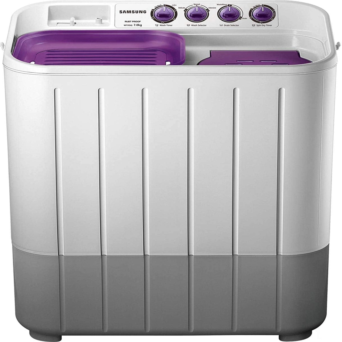 Samsung WT705QPNDMPXTL Semi-automatic Washing Machine (7.0 kg, Grey and Purple)