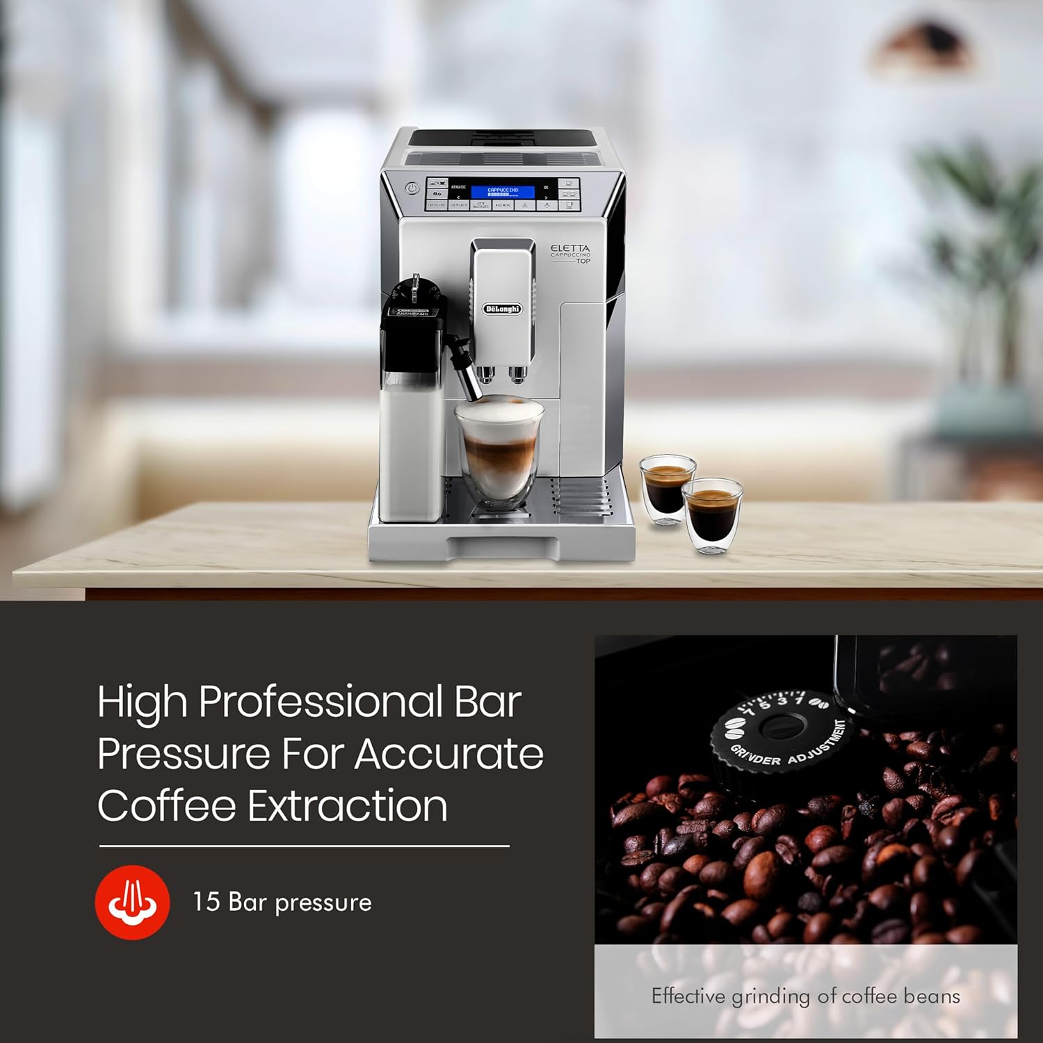 DeLonghi ECAM 45.760.W/Eletta Cappuccino டாப் முழு தானியங்கி எஸ்பிரெசோ இயந்திரம் 