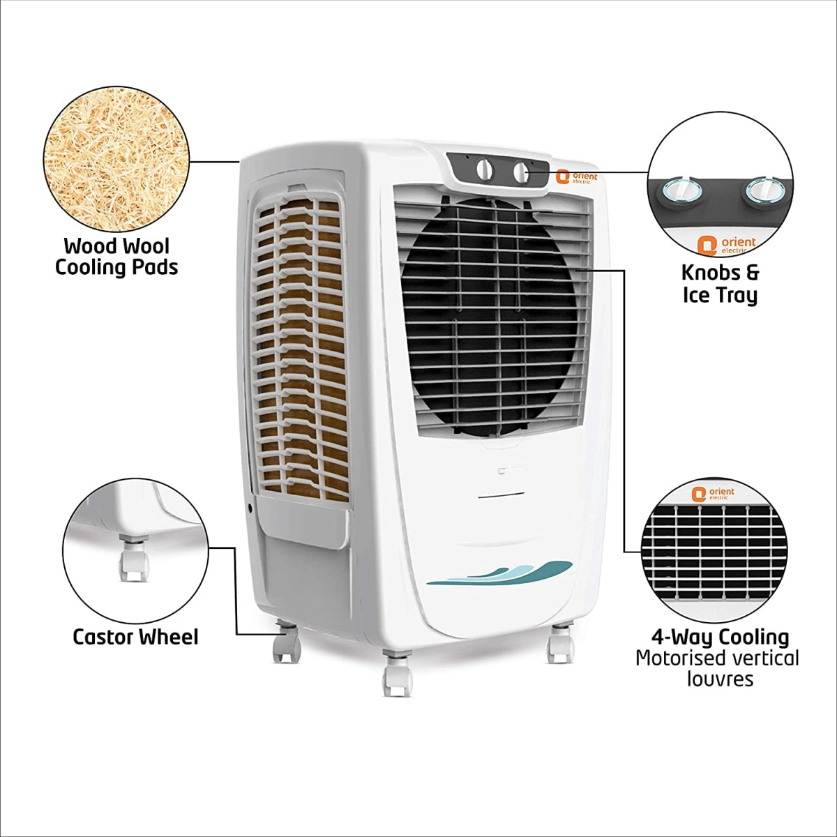 Orient Electric Snowbreeze Super CD5002B 50 Litres Air Cooler (White)