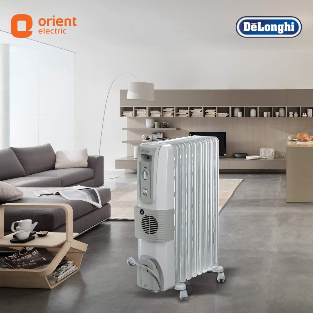 DELONGHI 12 Fin Oil Filled Radiator Room Heater White 3000 Watts