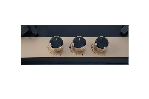 Faber 78cm 3Burner Gas Hob | Flame Failure Device | Cast Iron Pan Support | Metal Knobs | Dual Flame Burner | 8mm Toughened Black Glass | Versatile Hob/Cooktop | Hob Utopia Pro HT 783 BR CI