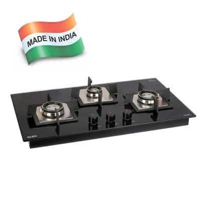 Glen 3 Burner Built-in Glass Hob Top 1073 SQ HT DB FFD (Flame Failure Device)