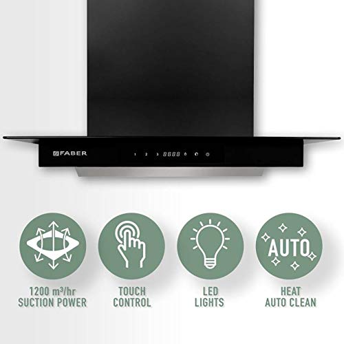 Faber 60 cm 1200 m3/HR Chimney (HOOD MERCURY HC TC BK 60)
