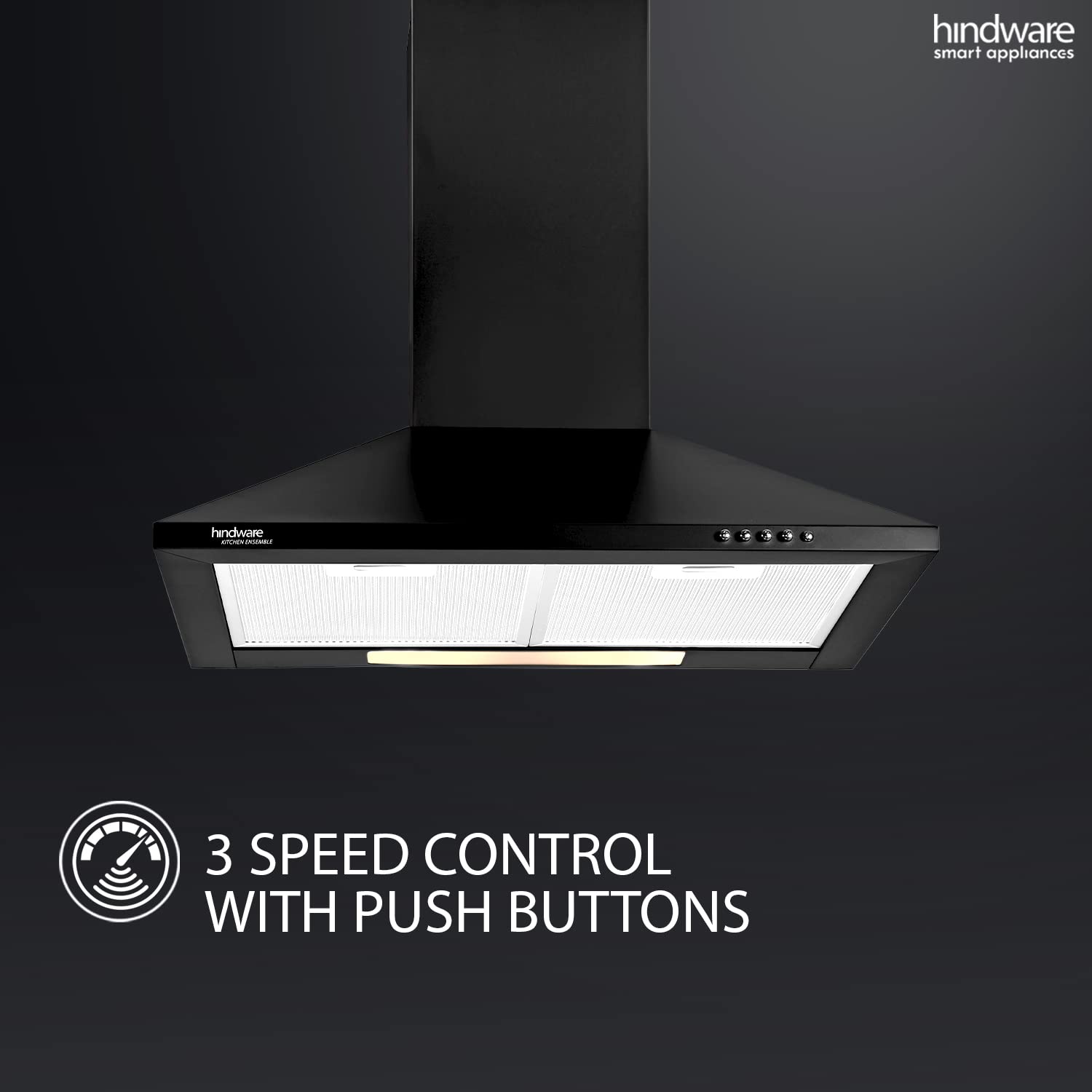 Hindware Clara Neo 750 m3/hr Auto Clean Kitchen Chimney (Black 750 CMH)