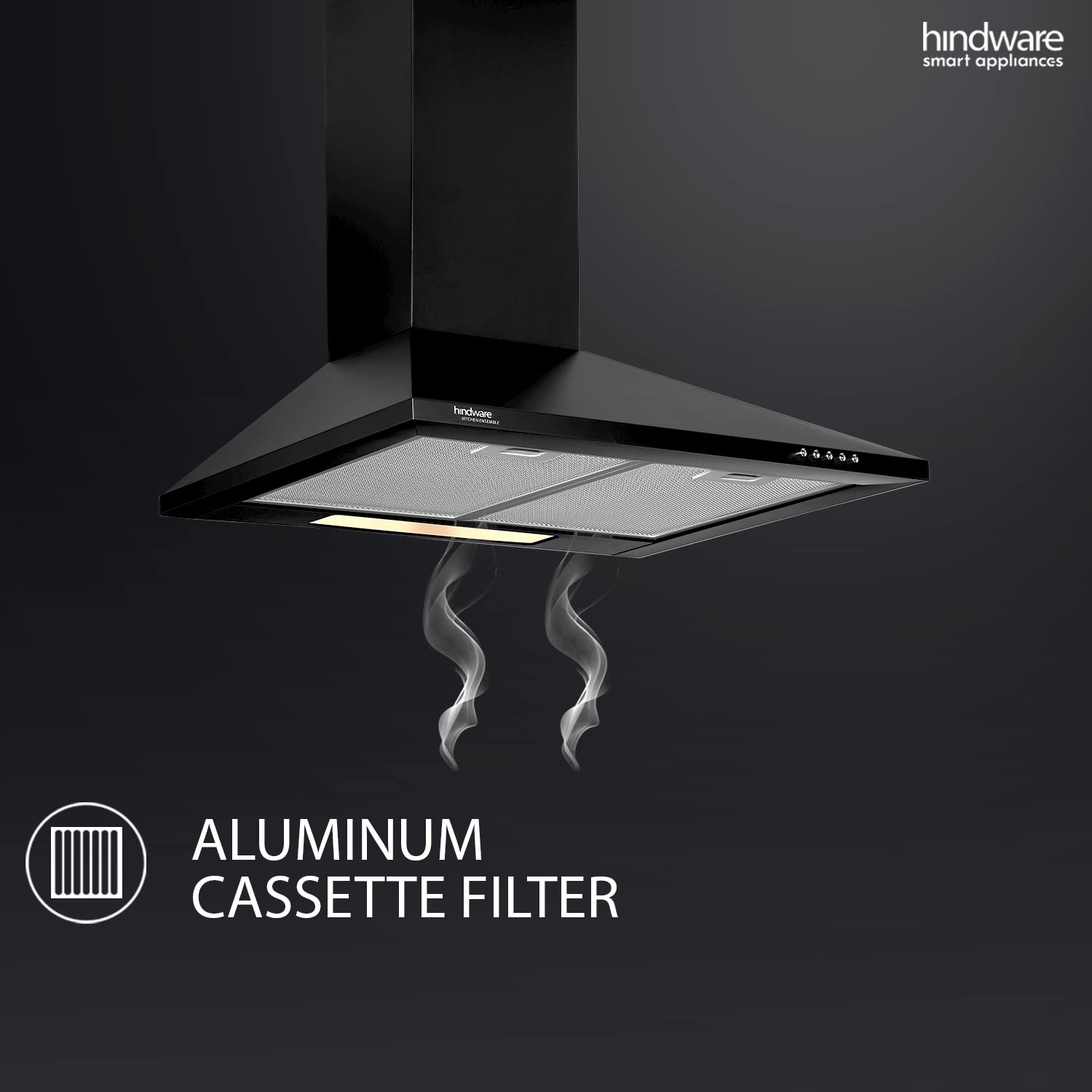 Hindware Clara Neo 750 m3/hr Auto Clean Kitchen Chimney (Black 750 CMH)