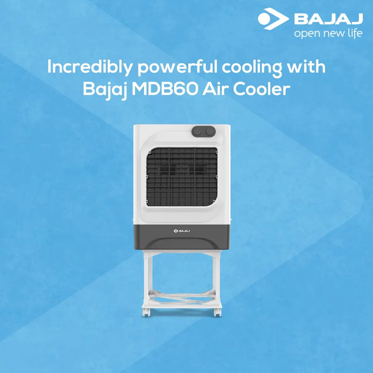 BAJAJ MDB60 Dessert AIR Cooler,60L, with Typhoon Blower Technology White