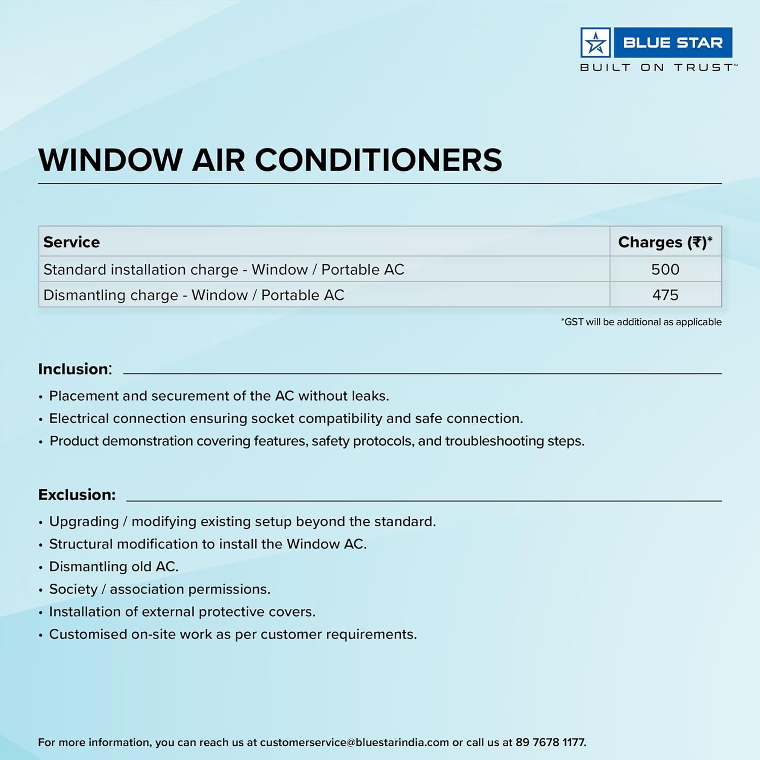 Blue Star 1T 3S Fixed Speed Window AC (Copper, Turbo Cool, Fan Modes-Auto/High/Medium/Low, Hydrophilic Blue Fins, Dust Filters, Self-Diagnosis, WFE312L)