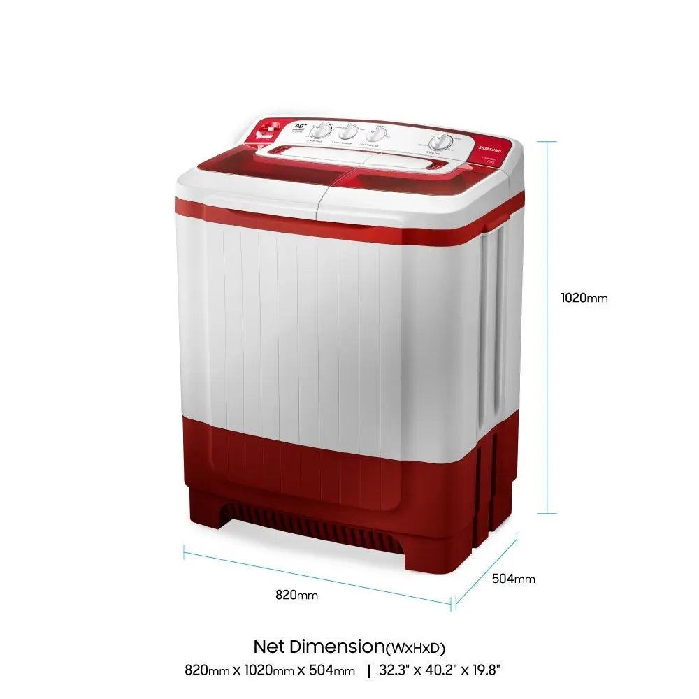 Samsung 8.19 kg Semi-Automatic Top Loading Washing Machine (WT82M4200HR/TL, Light Grey)